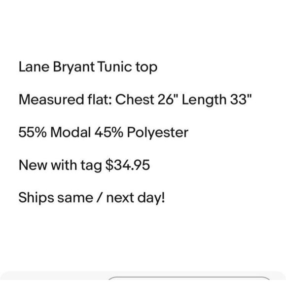 Lane Bryant  Womens Tunic Top Sz 18/20 Ruched Batwing Sleeve NWT Stripes - Picture 10 of 10